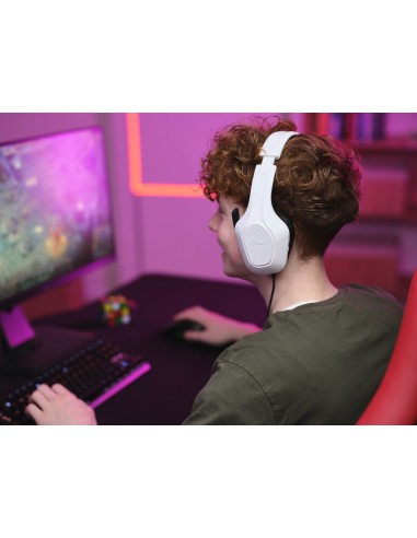 GXT 415W Zirox Auriculares Alámbrico Diadema Juego Blanco