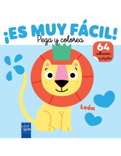 Es muy facil Pega y colorea Leon