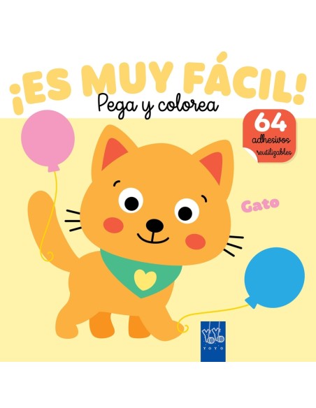 Es muy facil Pega y colorea Gato