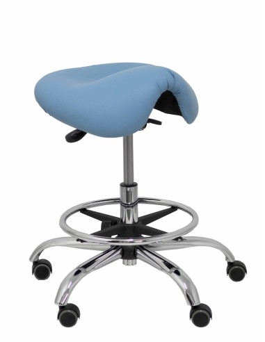 Taburete Alatoz similpiel azul claro