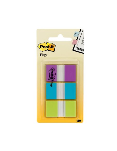 Flags, Purple, Blue, Green, 1 in Wide, 60/On-the-Go Dispenser bandera adhesiva 60 hojas