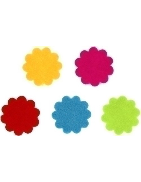 FIGURAS FIELTRO ADHES.FLORES PACK 30