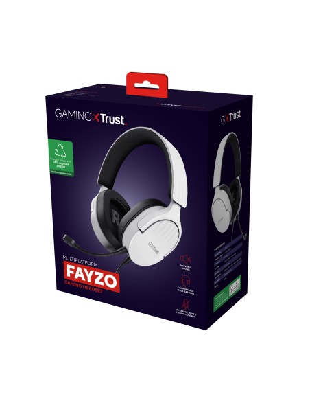 GXT 489W FAYZO Auriculares Alámbrico Diadema Juego Negro, Blanco