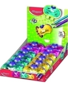 MAPED SACAPUNTAS DE 2 ORIFICIOS CROC CROC TWIST COLORES SURTIDOS -EXPOSITOR- - Pack de 12 unidades