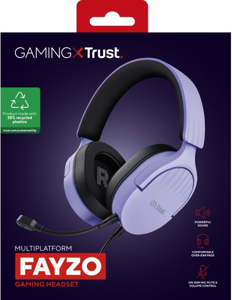 GXT 489P FAYZO Auriculares Alámbrico Diadema Juego Negro, Púrpura