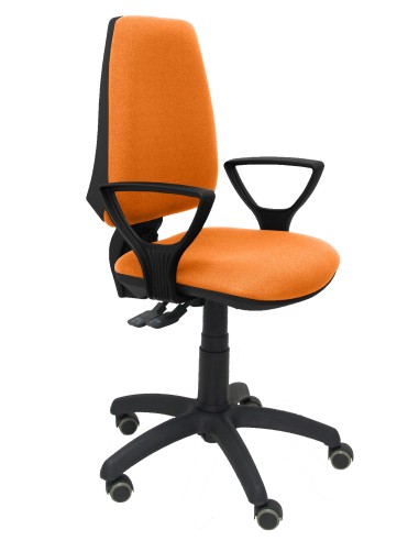 Silla Elche S bali naranja brazos fijos ruedas de parquet