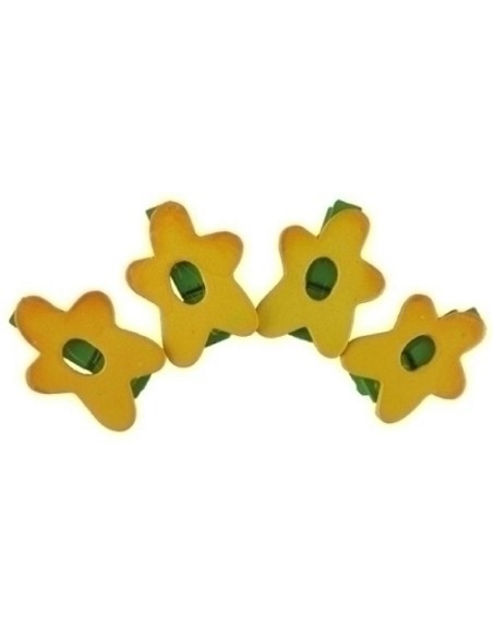 PINZAS SMART MADERA FLORES AMAR. PACK 4