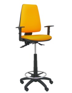 Taburete Elche S similpiel naranja brazos regulables.