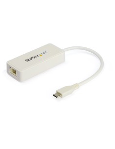 Adaptador de Red Ethernet USB-C con Puerto USB A - Adaptador de Red NIC Ethernet RJ45 USB Tipo C USB 3.0/USB 3.1 Blanco - Adapta