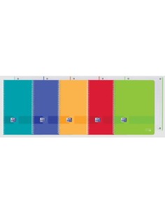 Paq 5 cuaderno espiral a4 80h 90g cuad5x5 europeanbook1 live ampgo colores neutros