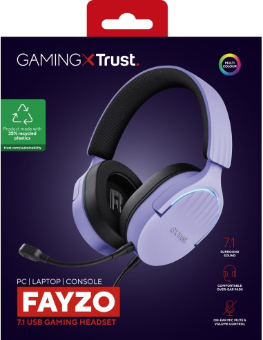 GXT 490P FAYZO Auriculares Alámbrico Diadema Juego USB tipo A Negro, Púrpura