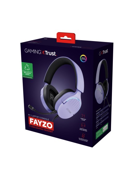 GXT 490P FAYZO Auriculares Alámbrico Diadema Juego USB tipo A Negro, Púrpura
