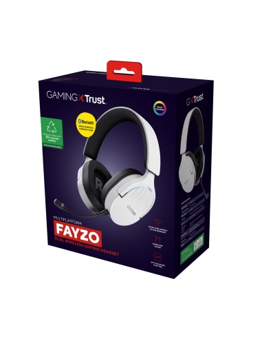 GXT 491W FAYZO Auriculares Inalámbrico y alámbrico Diadema Juego USB Tipo C Bluetooth Negro, Blanco