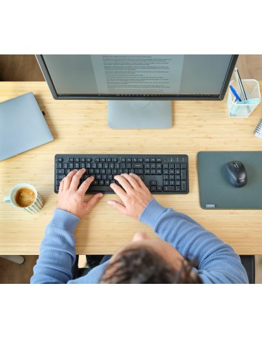 TKM-360 teclado Ratón incluido RF inalámbrico QWERTY Español Negro