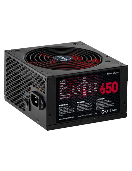 NXS650 unidad de fuente de alimentación 650 W 20+4 pin ATX Negro, Rojo