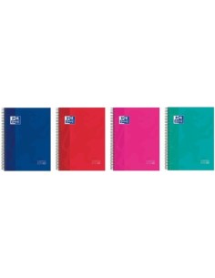 Paq 5 cuaderno espiral a4 150h 90g cuadricula 5x5 ebook10 colores surtidos