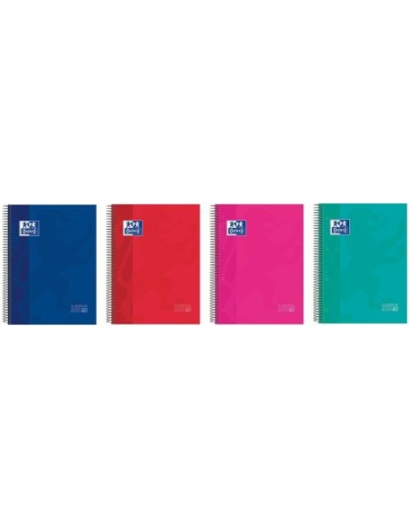 Paq 5 cuaderno espiral a4 150h 90g cuadricula 5x5 ebook10 colores surtidos