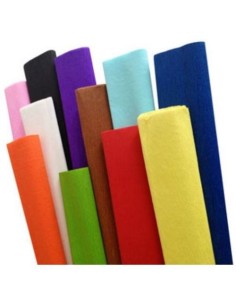 EXP 60 ROLLOS DE PAPEL CRESPON 50X250CM COL VIVOS 30G
