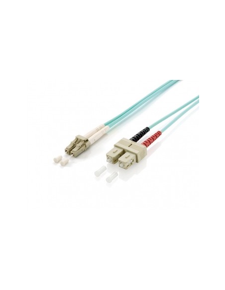 255316 cable de fibra optica 10 m LC SC OM3 Turquesa