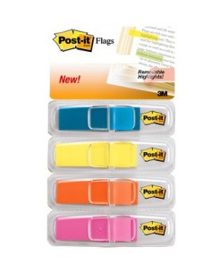 Highlighting Flags, Bright Colors, 1/2 in Wide, 35/Disp, 4 Disp/Pack bandera adhesiva 35 hojas