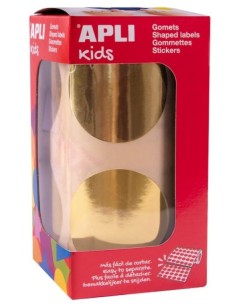 ROLLO GOMETS REDONDO ORO AUTOADHESIVOS 45MM