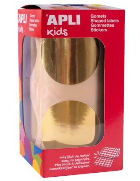 ROLLO GOMETS REDONDO ORO AUTOADHESIVOS 45MM