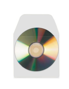 CD/DVD Pockets with flap Funda 1 discos Blanco