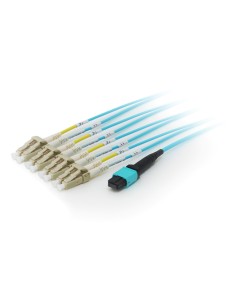 25556307 cable de fibra optica 3 m MTP 4x LC OM4 Cian