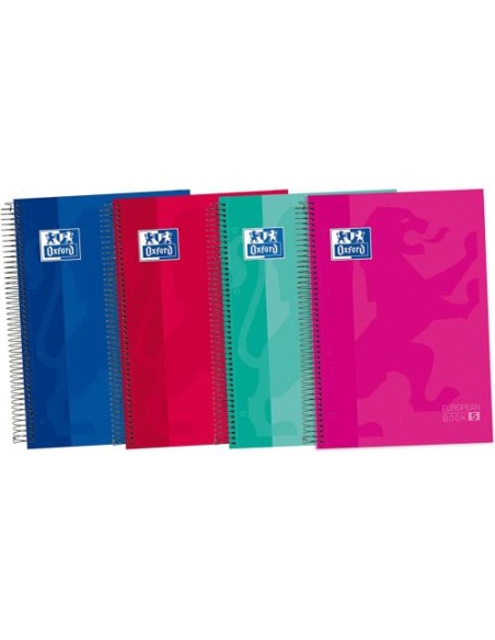 Paq 5 cuaderno espiral europeanbook5 a4 120h 90g liso microperforado colores surtidos Paq 5 cuaderno espiral europeanbook5 a4 120h 90g liso microperforado colores surtidos