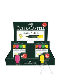 Expositor 22 estuches 4 marcadores textliner 48 colores surtidos