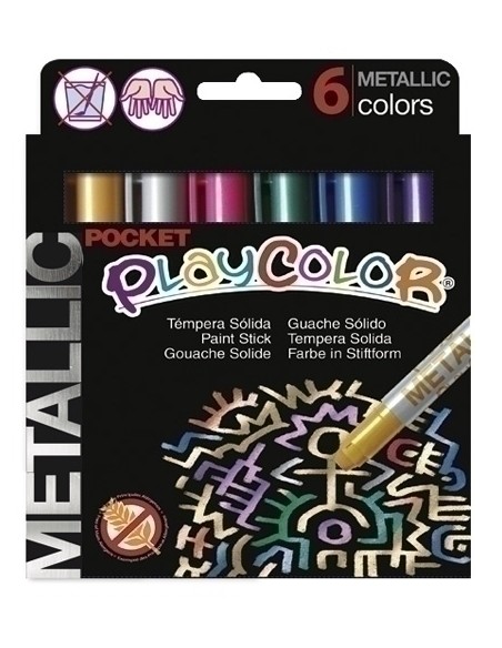 TEMPERA PLAYCOLOR MET. POCKET C/6