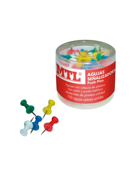 C.100 PUSH PINS MTL SURTIDO 79212