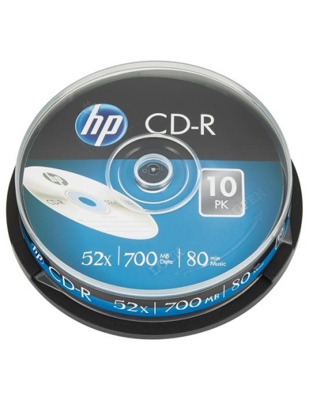 HP CD-R , 700MB, 52X, TARRINA DE 10 UNIDADES