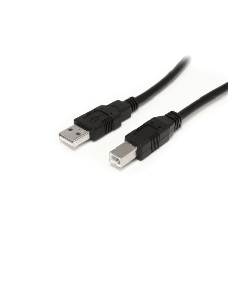 Cable USB Activo de 10m para Impresora - 1x USB A Macho - 1x USB B Macho - Adaptador Negro
