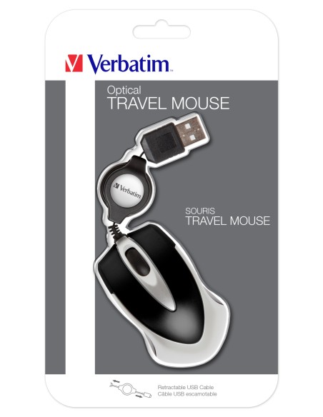 Ratón óptico de viaje Go Mini: Negro Ratón óptico de viaje Go Mini: Negro