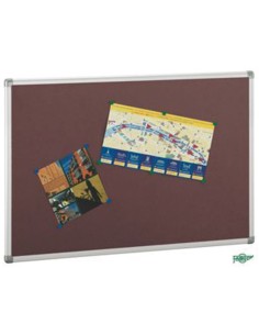 Tablero de corcho, tapizado en textil burdeos 90x120 cm