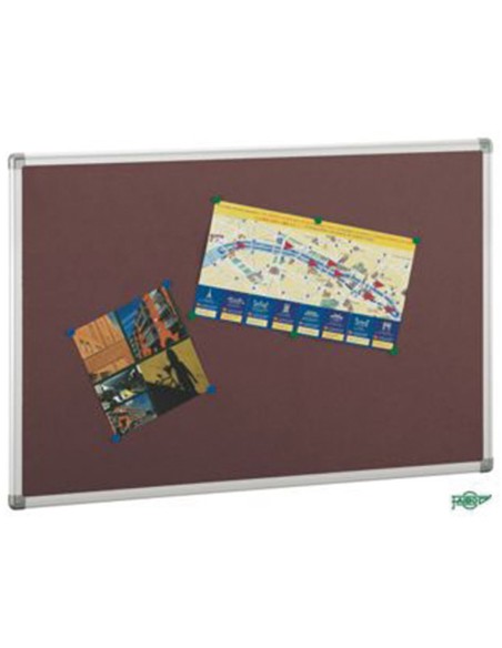 Tablero de corcho, tapizado en textil burdeos 90x120 cm