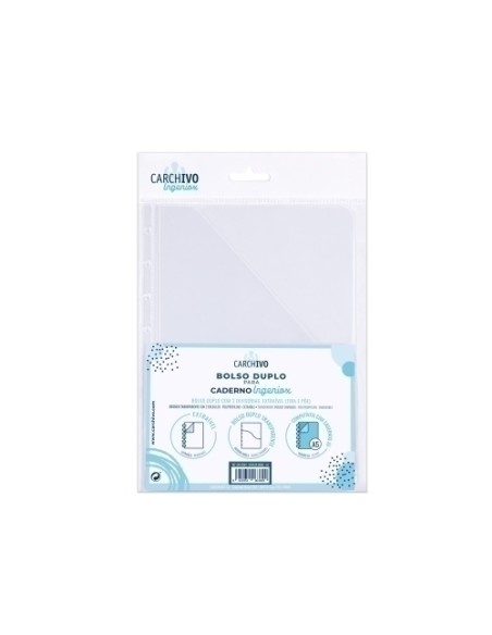 DOSSIER DOBLE BOLSA CARCHIVO INGENIOX A5 - Pack de 25 unidades