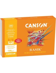 C 250 laminas dibujo basik liso A4 130g