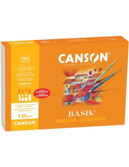 C 250 laminas dibujo basik liso A4 130g