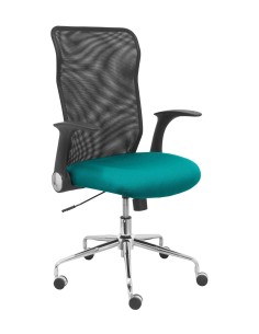 Silla Minaya respaldo malla negro asiento bali verde claro