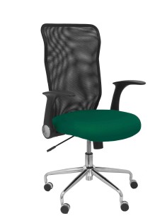 Silla Minaya respaldo malla negro asiento bali verde oscuro