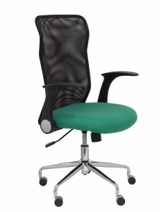 Silla Minaya respaldo malla negro asiento bali verde