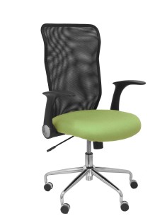 Silla Minaya respaldo malla negro asiento bali verde claro