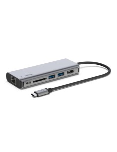 AVC008BTSGY base para portátil y replicador de puertos USB 3.2 Gen 1 (3.1 Gen 1) Type-C Negro, Gris