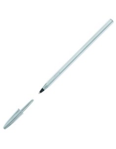 C 20 boligrafo bic cristal plata tinta color negro punta 10mm