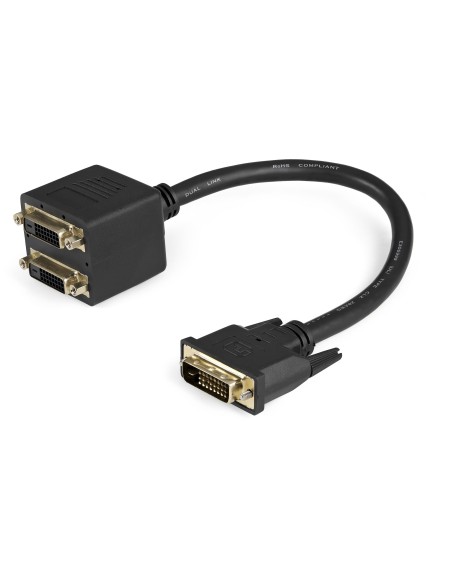 Cable Duplicador Divisor de Vídeo DVI-D de 2 Puertos Salidas Compacto - Bifurcador