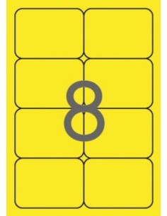 C 100 HOJAS ETIQUETAS FT IM 991X677 AMARILLO CANTOS ROMOS