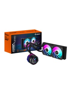 AORUS WATERFORCE X II 240 Refrigerador de CPU líquido AIO - 2x ventiladores ARGB de 120 mm, pantalla LCD a todo color, DAISY-CHA