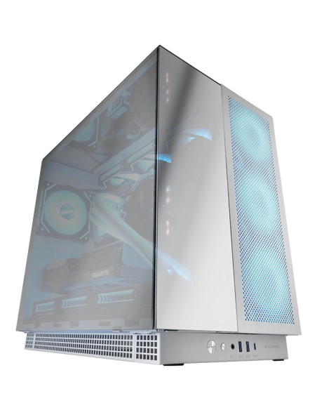 MC-NOVA3, Caja Gaming Custom XXL E-ATX, Tripe Cristal Cromado Continuo Sin Marco, Soporte Completo Refrigeración Líquida, Alumin